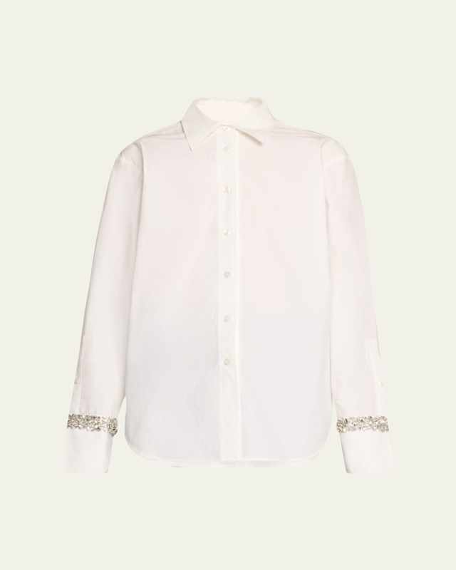 Calvin Embellished Button-Front Top